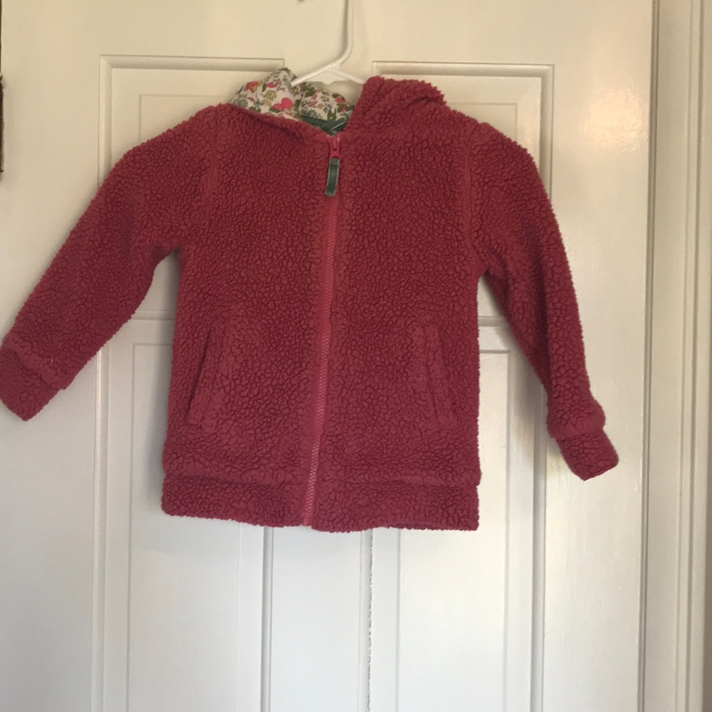 Mini Boden girls Sherpa zip up hoodie